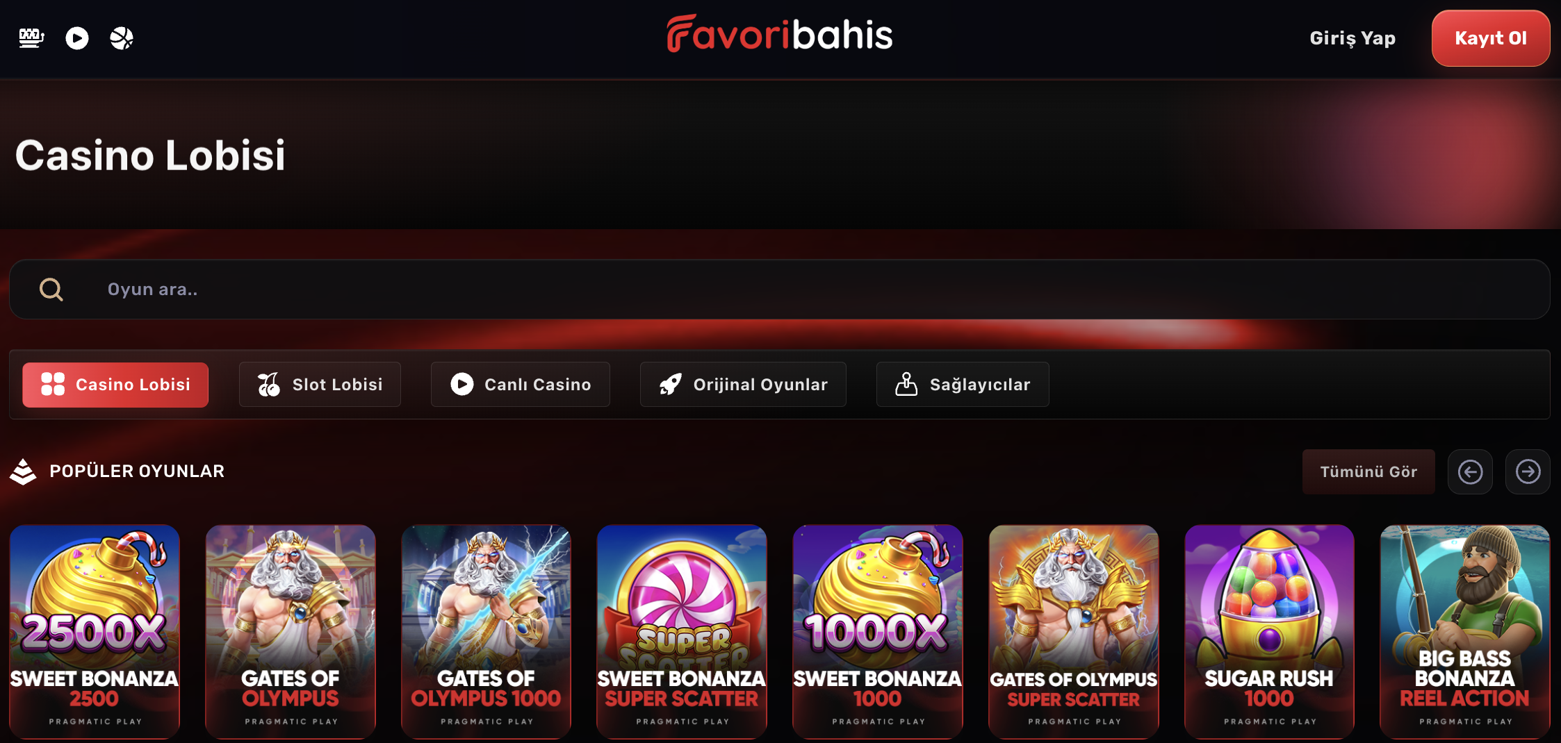 Favoribahis Casino Oyunları incelemesi